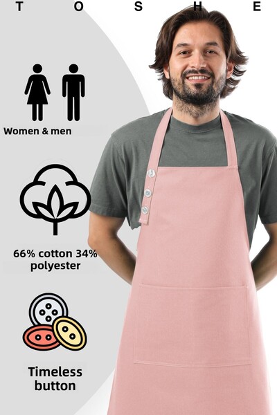 TOSHE Kitchen Apron Waterproof Chef Apron with 2 Wide Pockets Barista Apron Apron