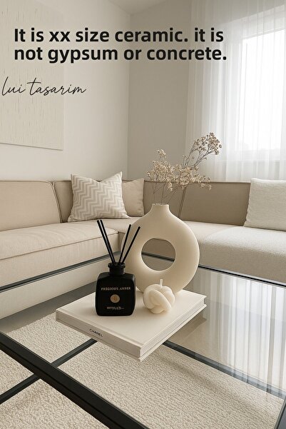 Lui Tasarım Vasă din ceramică în stil nordic, cremă, boemă, dimensiune mare, ...