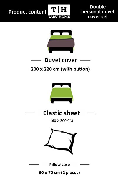 Tabu Home Ranforce Yellow Double Duvet Cover Set