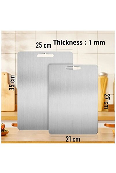 BİMOTE 2-Piece Stainless Steel Cutting Board