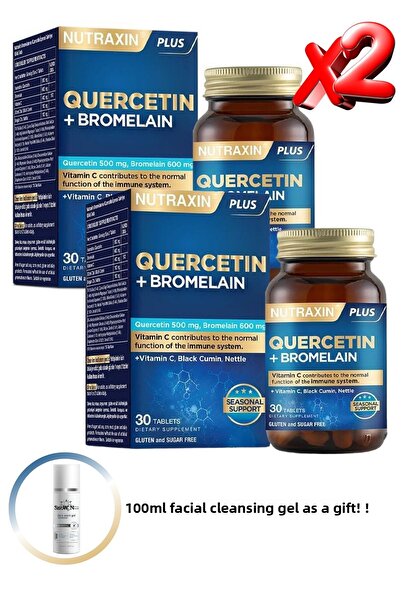 Nutraxin Quercetin + Bromelain 30 Tablets (Quercetin-Black Cumin-Vitamin C-Stinging Nettle) 2 Pcs