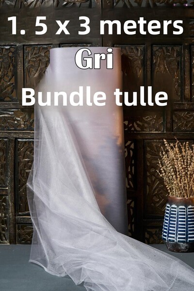 Dantelux تول كريستال متعدد الأغراض (تول بوتشا) 1.5x3 متر - رمادي