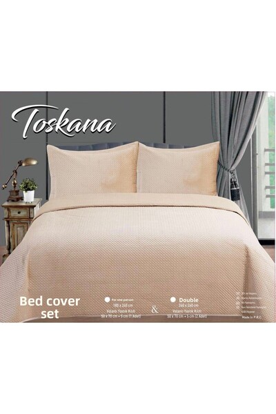 Bella Home Toscana Double Velvet Bedspread Set - 240X260 cm