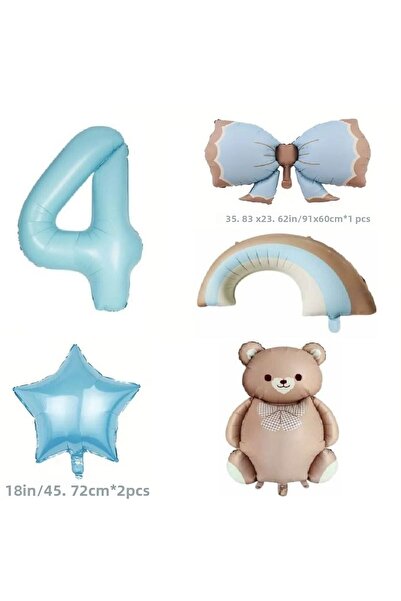 DÜVENCİ TİCARET Set de baloane cu fundă curcubeu retro albastru și baloane di...
