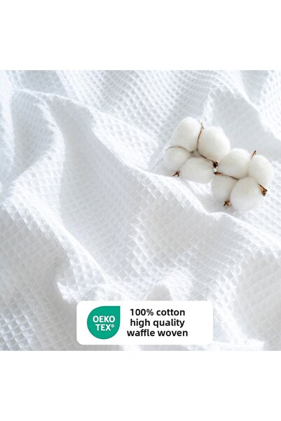 MYLASA HOME Pike Bedspread Double Waffle - 100% Cotton Lightweight 4 Seasons Airy High Quality Pikes