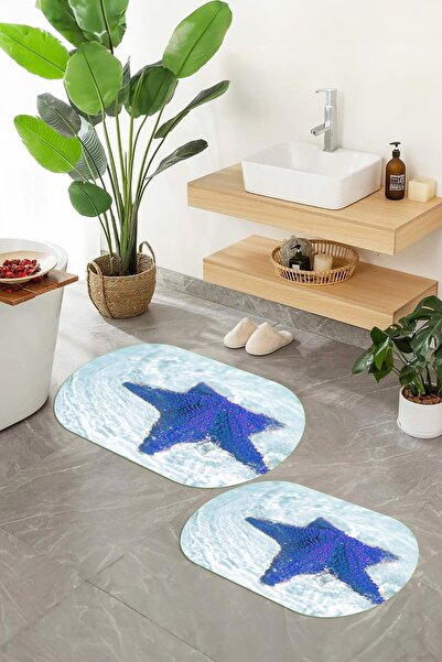 Viyana Home 3D печатна противоплъзгаща основа, измиваема овална баня матрак, ...