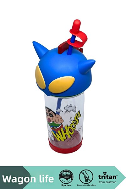 Vagonlife 500ml Crayon Shinchan Figured Lid Silicone Based Tritan Cup/Cup wit...