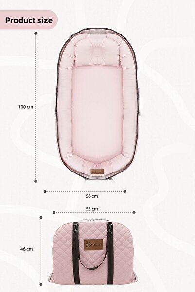 mordesign Baby Bed, Babynest, 0-24 Months Use, Canvas Cover with Head Pillow Deluxe+ Adorn Series