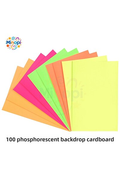 Minopi Phosphor Background Cardboard 50 X 70 120 g Mixed Color Pack of 100