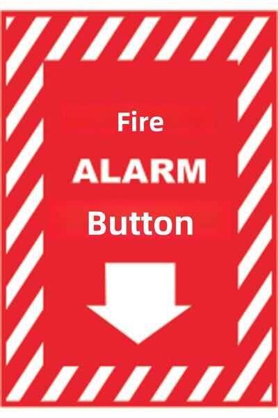 TELLGRAF Fire Alarm Button Written Sticker (10X15 cm 10 Pcs)