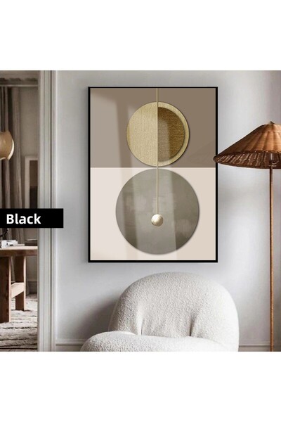 Harikabirev HARİKABİREV | 04 MODEL BOHO ABSTRACT DE CULOARE GREY-GOLD | TABLA DE STICLA TEMPLATA CU CADRU, SIMPLE, VERTICALA