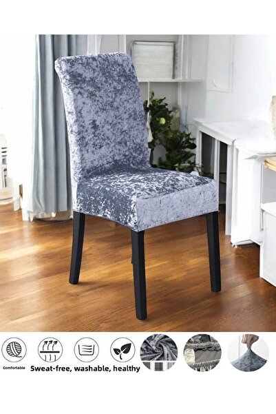 Evimora Home Velvet Chair Cover 6 Pieces – Flexible, Stain Resistant, Washabl...
