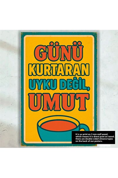 Hayat Poster zile de salvare speranță ceașcă de cafea amuzant umoristic graffiti retro lemn poster pictură