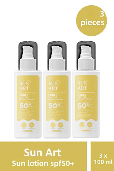 Sunart لوشن الشمس من مجموعة سيدار بعامل حماية من الشمس +50، 100 مل، 3 قطع