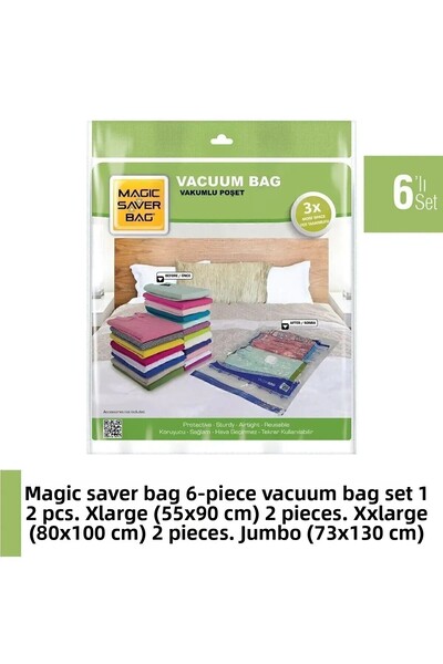 Magic Saver Bag Σετ 6 τεμαχίων αποθεμάτων κενού - 1ο Τεμάχιο