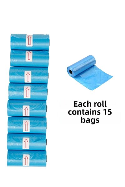 BAMM BAMM Cat Dog Poop Garbage Bag Excrement Bag Blue 8 Rolls (120 pieces)