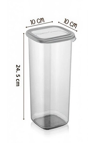 Justyol Set of 6 1700 ml Jumbo Labeled Food Storage Containers – Square Hard Lid Organizer Set