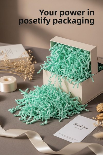 POŞETİFY Premium Crinkle Paper Filler – 100 Gr |   Green |   Aesthetic Packaging |   Protective Wrapping Paper
