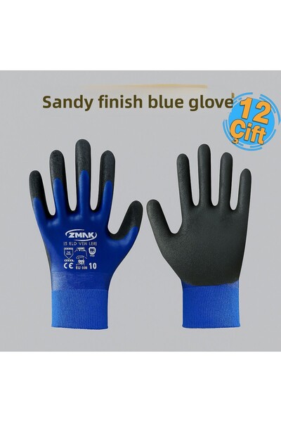 zimak El-154 Sandy Finish Blue Gloves Size 10 (12 Pairs)