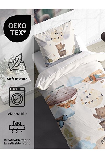 FAVOLLİ Adventurer Bear Single High Quality Duvet Cover Set
