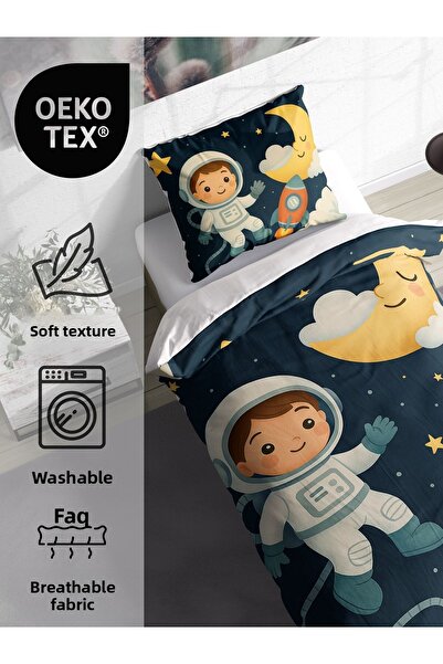 FAVOLLİ Space Traveler Single High Quality Duvet Cover Set
