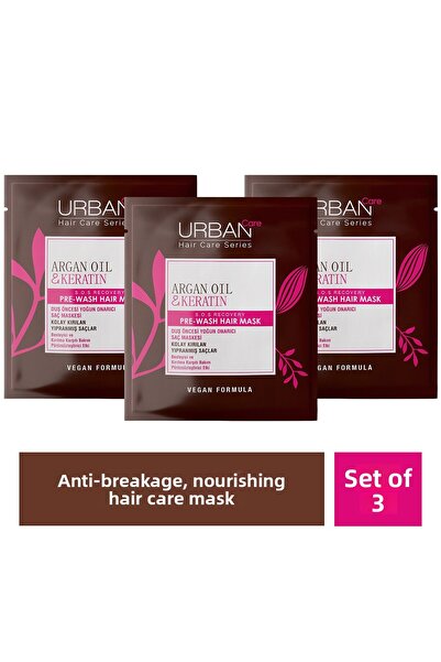 Urban Care زيت الأرغان والكيراتين - قناع العناية بالشعر سهل الكسر 3 × 50 مل -...