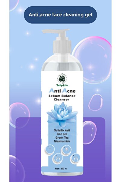 Tuliplife حمض الساليسيليك والزنك والشاي الأخضر والنياسيناميد جل تنظيف الوجه ا...