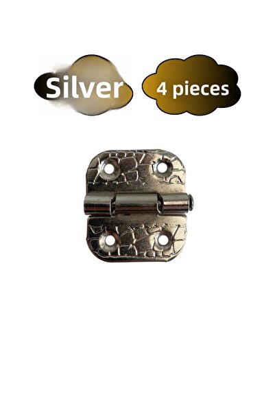 DSYapıAksesuar مفصلات صندوق الأثاث مع مكابح الطاولة (فضي) (4 قطع) (العرض: 3 سم الطول: 3 سم)