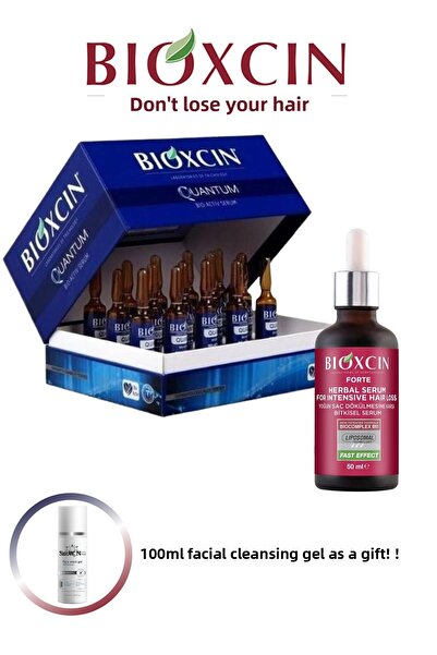 Bioxcin Quantum Serum 15X6Ml + Forte Serum 50ml Double Advantage Package + 100 Facial Cleansing Gel