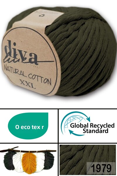 Diva İplik Diva Natural Cotton Xxl 1979 Χακί