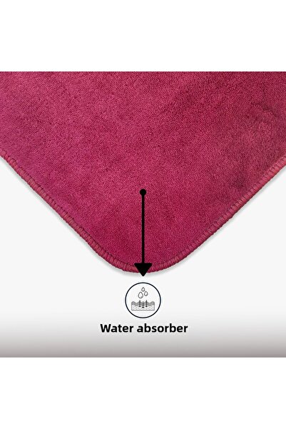 Bestekar Luvora Plum Flat Non-Slip Sole Machine Washable Soft 3-Piece Bathroom Set