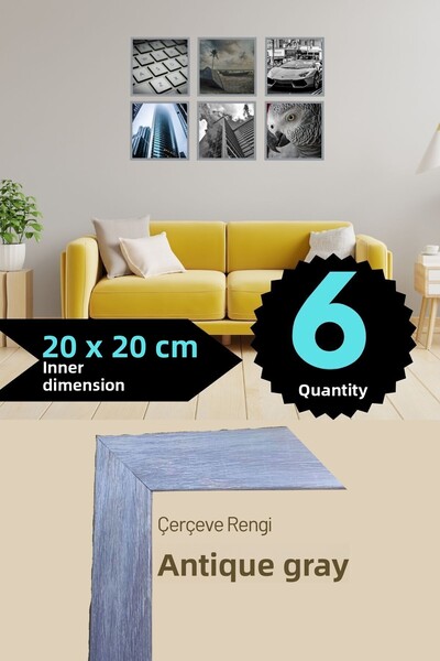 AtlasSG 21mm 6-Piece Frame Set 20X20 cm 6 Pieces Photo Picture Frame Wall Hanging Shatterproof Pvc