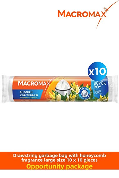 MACRO MAX Drawstring Honeysuckle Garbage Bag Large Size - 10 X 10