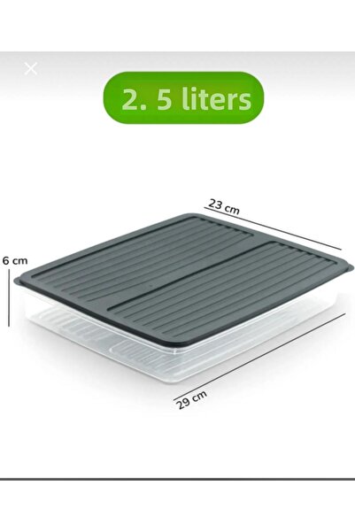 ELİFSU HOME 12-Piece Storage Container, Microwave Compatible Food Storage Container White-Anthracite 12 X 2500 ml