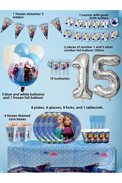 PartyPoo Frozen Elsa Themed Birthday Party Set for 8 People |   Birthday Cele...