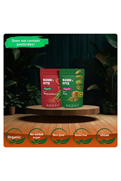Bonny Bite باقة مزدوجة من البطيخ المجفف العضوي والكيوي المجفف