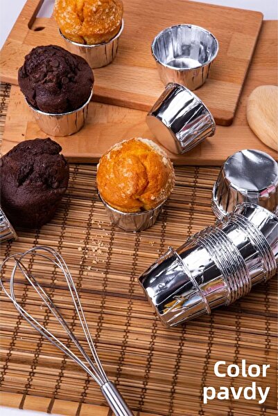 renk party Cupcake Capsule Silver - Muffin Mold - 25 Pieces