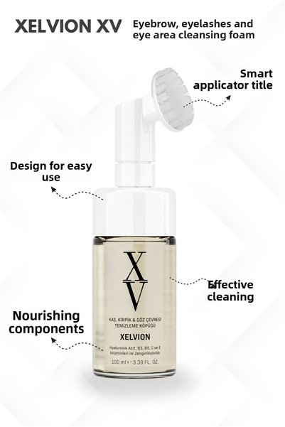 XELVION BEAUTY Makeup Removal Foam for Eyebrow, Eyelash, Eye Contour |   Special for False and Silk Eyelashes Before/After