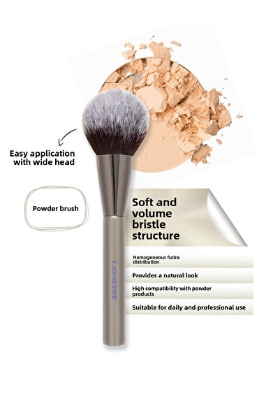 Lionesse Silver Collection Powder Brush 5138 -Professional Series, Cruelty Free