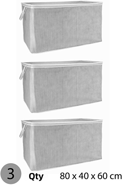 winbox حقيبة لحاف ميجا مقاس 80x60x40 سم رمادي - 3 قطع