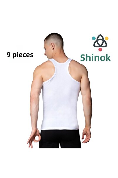 ŞİNOK Men's Ribbed Sports Singlet 6-Pack