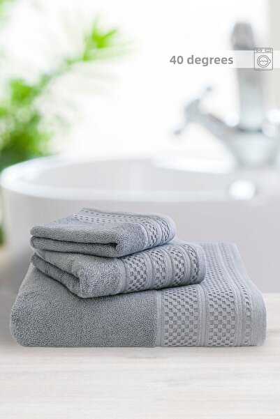 Vionel Home Softure 3-Piece Hand Face Towel |   Daily Use |   50X90Cm |   Gray |   Soft, Durable