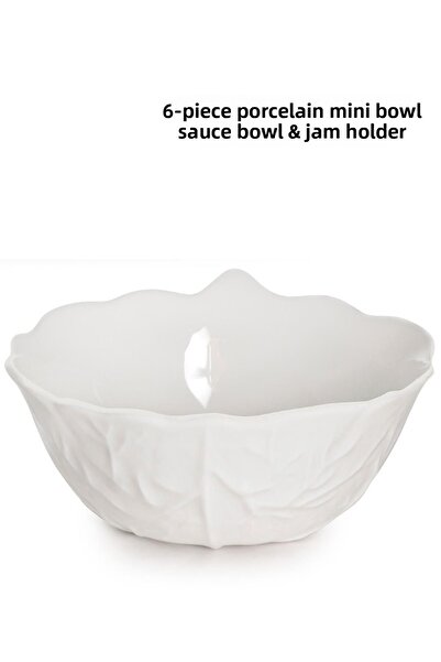 ALBETTO مجموعة من 6 أوعية صغيرة من البورسلين على شكل ورقة شجر، وعاء للوجبات ا...