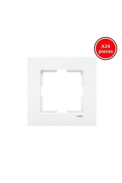 VİKO Karre Socket Frame, 24 Pieces, Single, Horizontal, White, Durable, Stylish