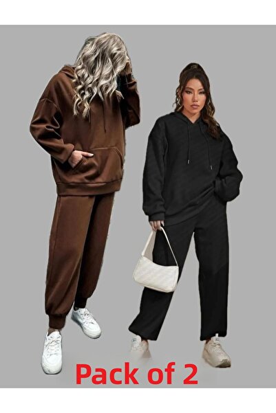 DAXİS Sportwear Company Set de 2 set de trening oversize unisex cu glugă