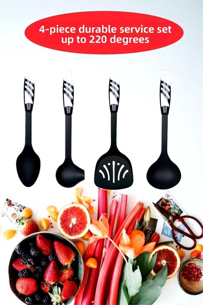 Open Home Concept 4-Piece Modern Design Cooking and Serving Set – 220 ° C Heat Resistant