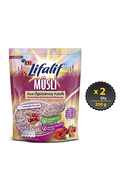 Eti Lifalif 250 جرام × 2 قطعة موسلي مطحون ناعم مع الكركديه