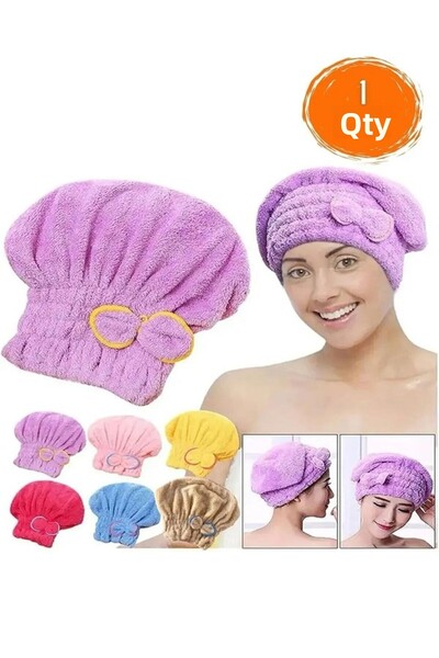 Carat Home Čepice na sušení vlasů Ručník na hlavu Sprchová čepice Čepice na sušení mokrých vlasů Mikrovlákno Vhodné pro všechny typy vlasů