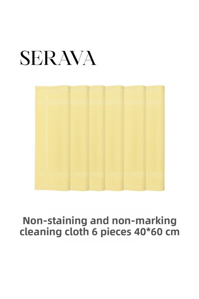 Serava 6 قطع من قماش الميكروفايبر – قماش تنظيف لا يترك علامات أو بقع (40 × 60)