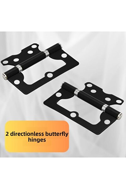 almital mobilya aksesuarları furniture accessories Cerniera Negru 2 bucăți compatibil interior-exterior inoxidabil, fără direcție, fluture, balama ușii 100x71x38 mm